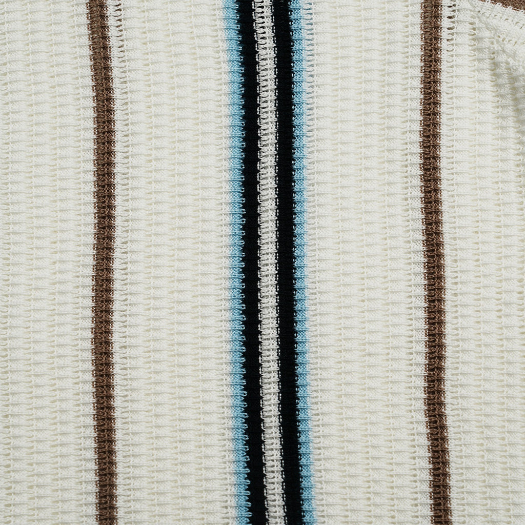 Fisherman Crochet Short Sleeve Button-Up Polo Shirt Eight-X