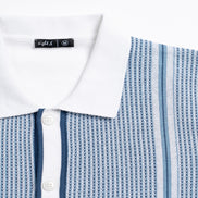 Harrison Knit Short Sleeve Button-Up Polo Shirt Eight-X