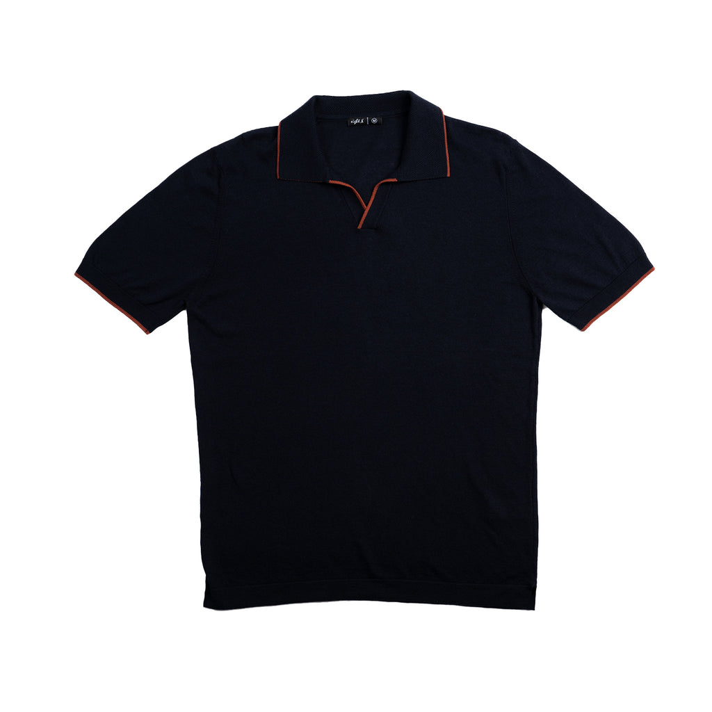 Sable Short Sleeve Knit Polo - Navy Eight-X NAVY S