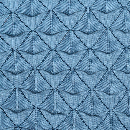 Spire Crochet Short Sleeve Button Up Polo Shirt - Blue Eight-X