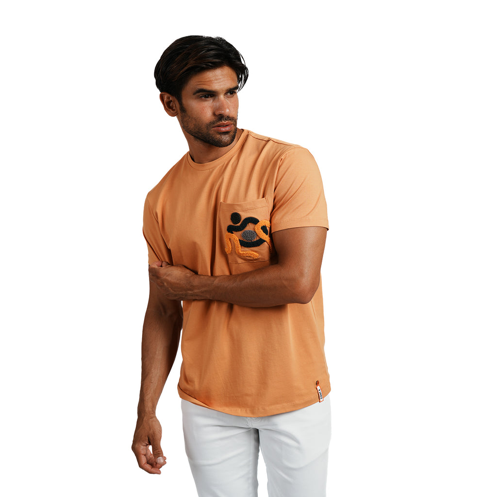 No. 5 Abstract Graphic T-Shirt - Orange Eight-X