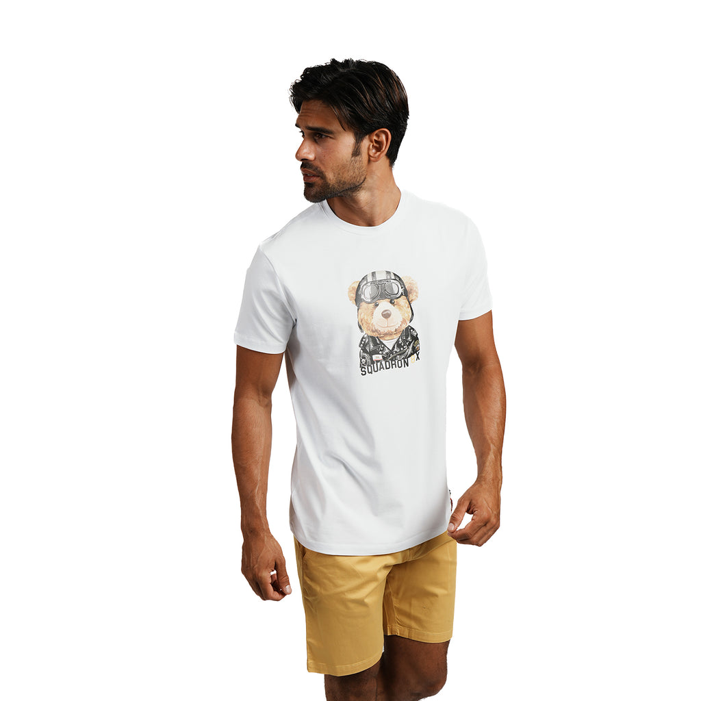 Squadron 8X Bear Graphic T-Shirt - White Eight-X