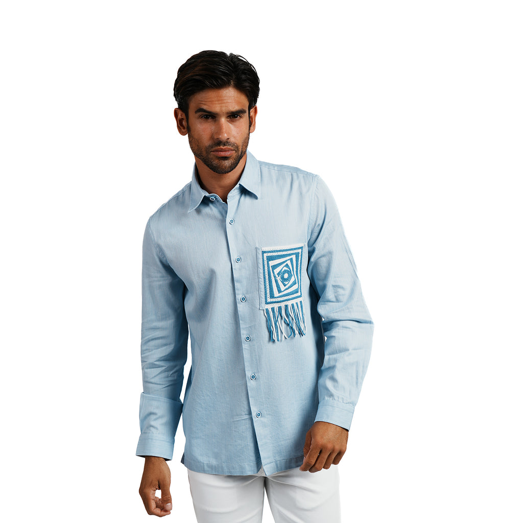 Skyline Denim Long Sleeve Button Up Shirt Eight-X