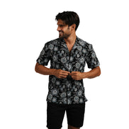Pixel Bloom Artisan Short Sleeve Button Up Shirt Eight-X