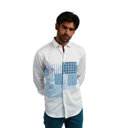 Plaid Fusion Long Sleeve Button Up Shirt Eight-X