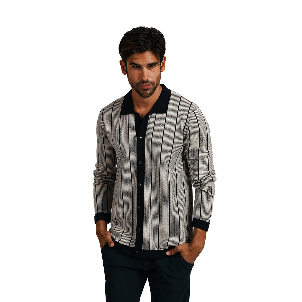 Legacy Knit Full Button-Up Cardigan - Navy Eight-X