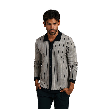 Legacy Knit Full Button-Up Cardigan - Navy Eight-X