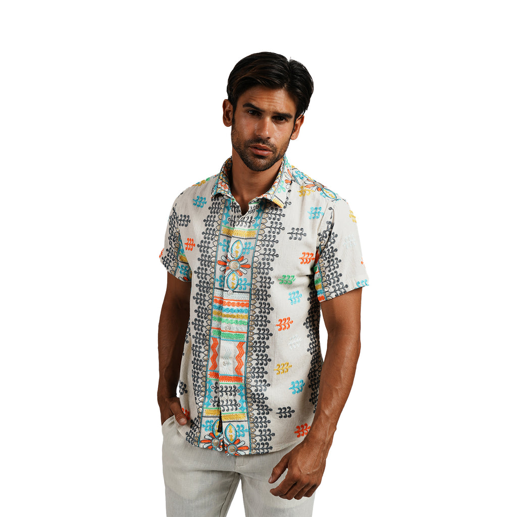 Solari Artisan Short Sleeve Button Up Shirt Eight-X