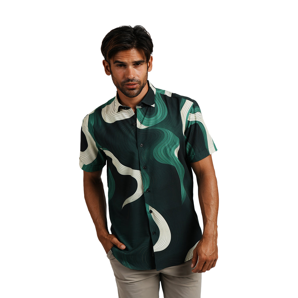 Currents Short Sleeve Button Up Shirt Eight-X