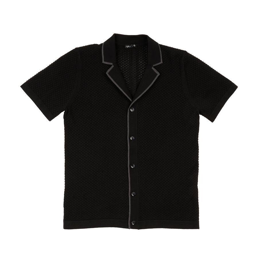 Essential Crochet Button Up Shirt - Black – Eight-X