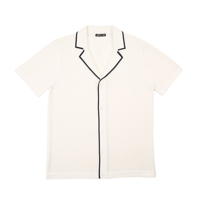 Essential Crochet Button Up Shirt - White Button Up Shirts Eight-X WHITE S