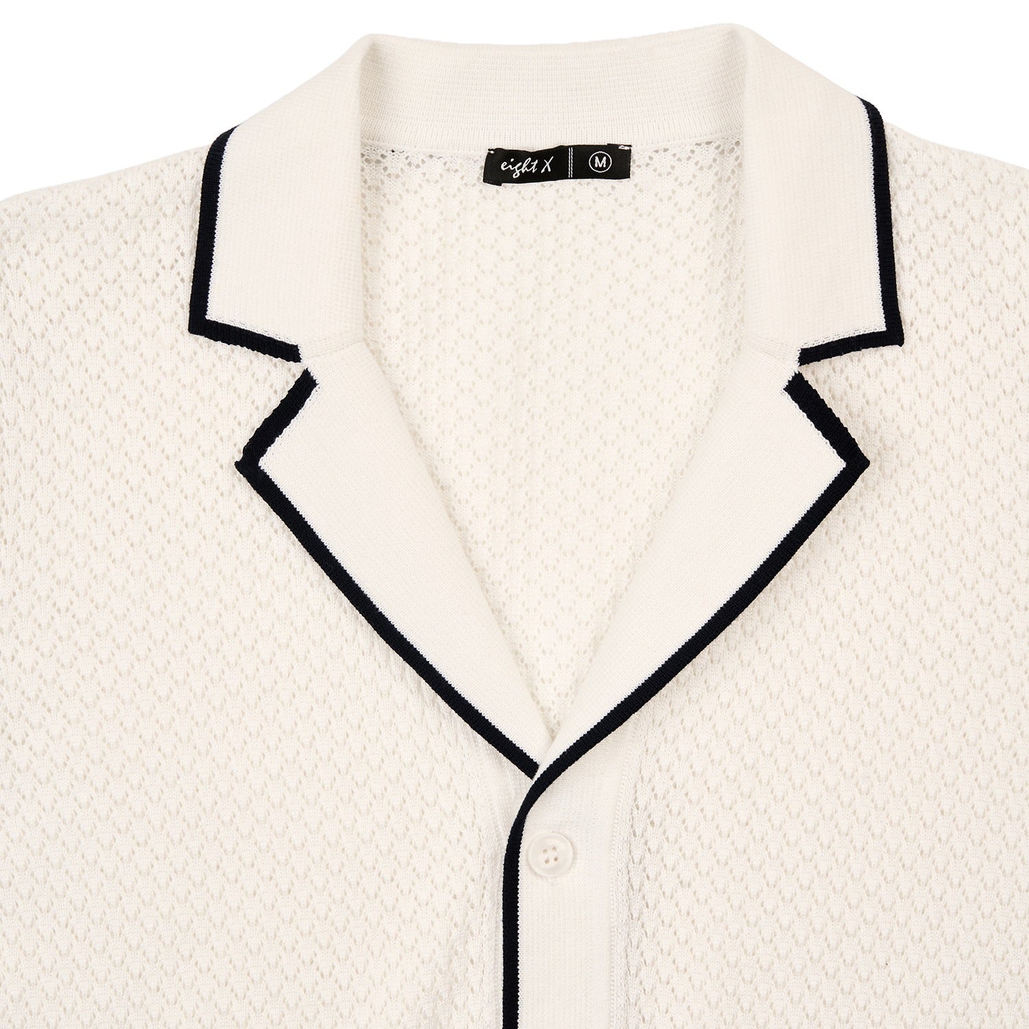 Essential Crochet Button Up Shirt - White Button Up Shirts Eight-X