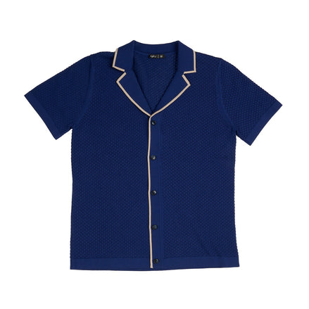 Essential Crochet Button Up Shirt - Blue Button Up Shirts Eight-X BLUE S