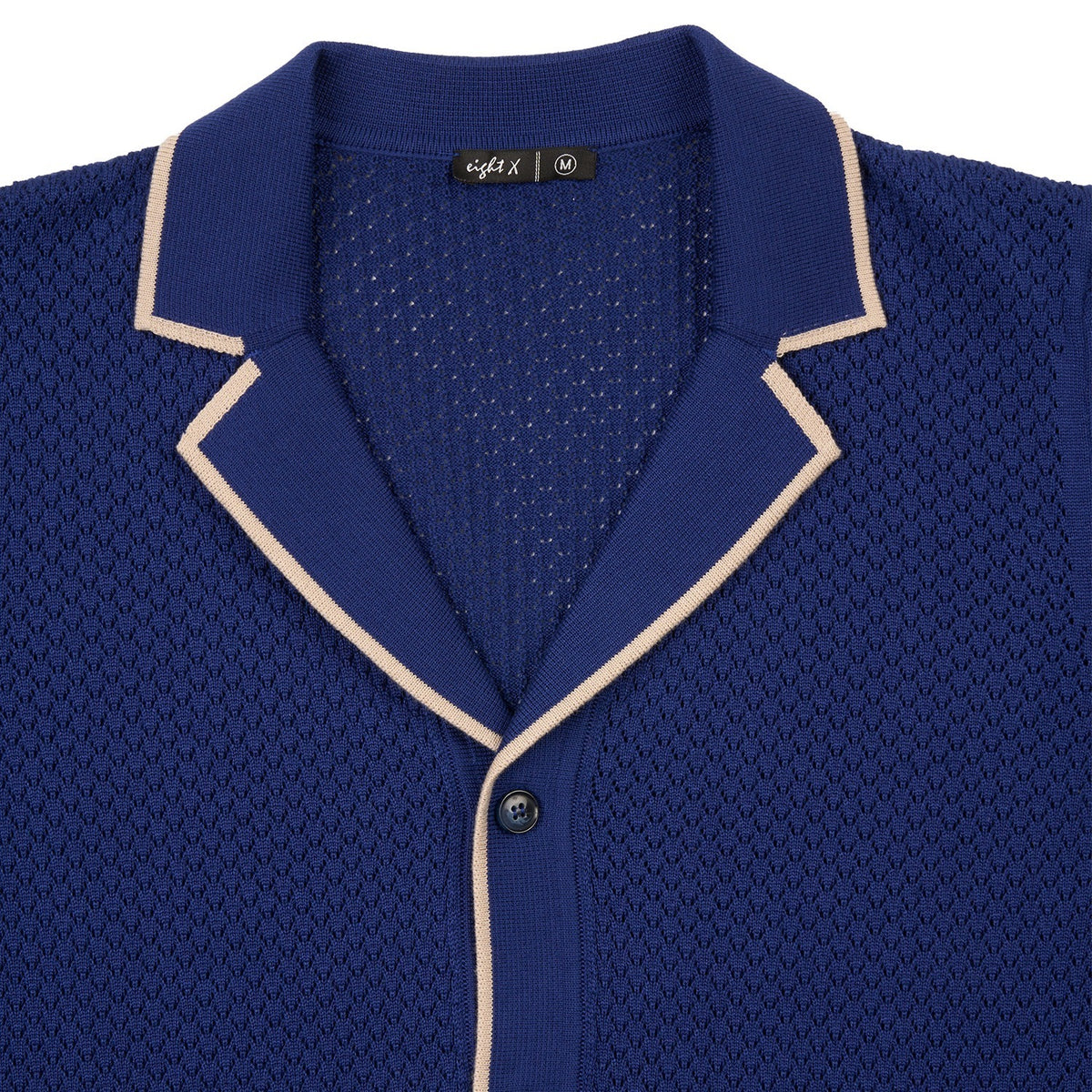 Essential Crochet Button Up Shirt - Blue Button Up Shirts Eight-X