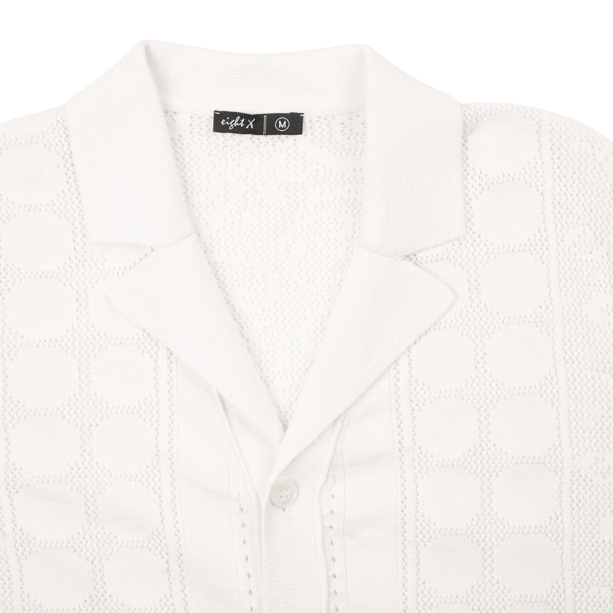 Monterey Crochet Button Up Shirt - White Button Up Shirts Eight-X
