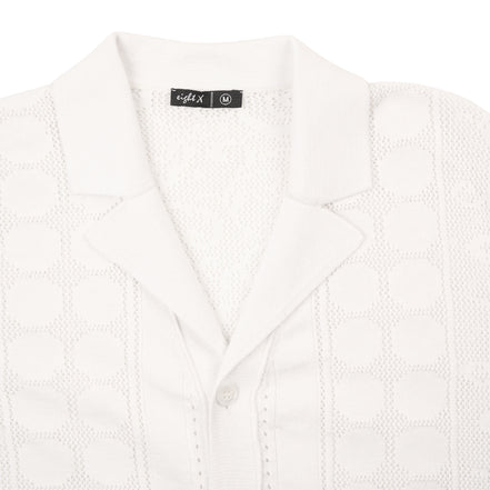 Monterey Crochet Button Up Shirt - White Button Up Shirts Eight-X