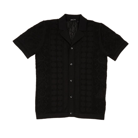 Monterey Crochet Button Up Shirt - Black Button Up Shirts Eight-X