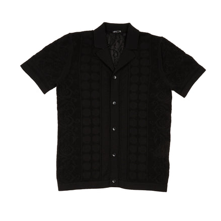 Monterey Crochet Button Up Shirt - Black Button Up Shirts Eight-X