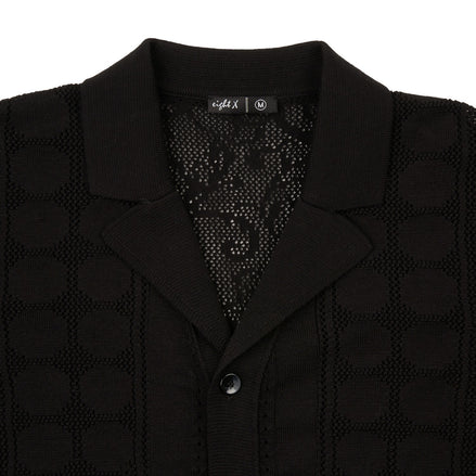 Monterey Crochet Button Up Shirt - Black Button Up Shirts Eight-X