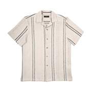 Open Gauge Crochet Relaxed Fit Short Sleeve Button Down Shirts Eight-X
