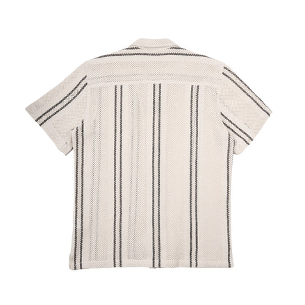 Open Gauge Crochet Relaxed Fit Short Sleeve Button Down Shirts Eight-X