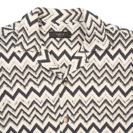 Motion Crochet Relaxed Fit Short Sleeve Shirt Button Down Shirts Eight-X
