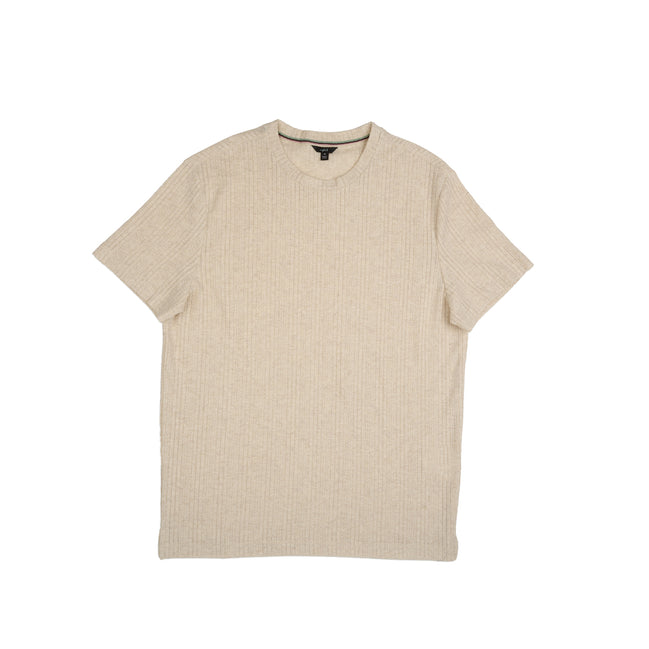 Ridge Textured T-Shirt - Beige T-Shirts Eight-X