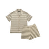 Olive Dune Short Sleeve Shirt + Shorts Matching Set Sets Eight-X olive S