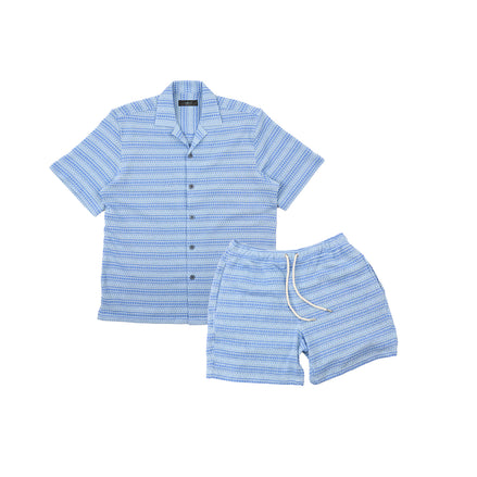 Pale Tide Short Sleeve Shirt + Shorts Matching Set Sets Eight-X