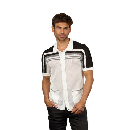 Foundation Crochet Button Up Shirt - White Button Up Shirts Eight-X