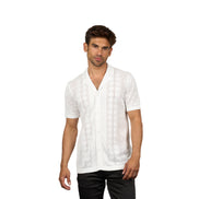 Monterey Crochet Button Up Shirt - White Button Up Shirts Eight-X