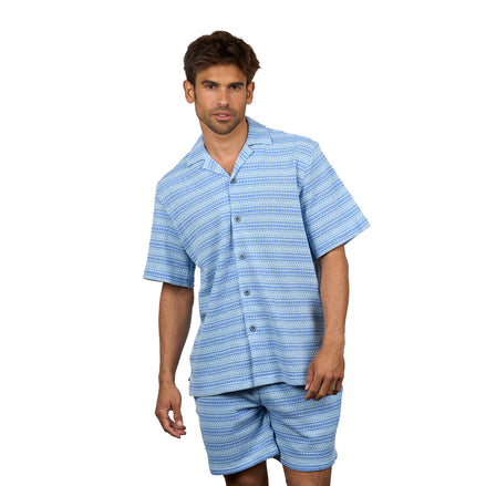 Pale Tide Short Sleeve Shirt + Shorts Matching Set Sets Eight-X