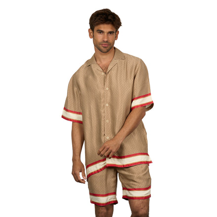 Palazzo Short Sleeve Shirt + Shorts Matching Set Sets Eight-X