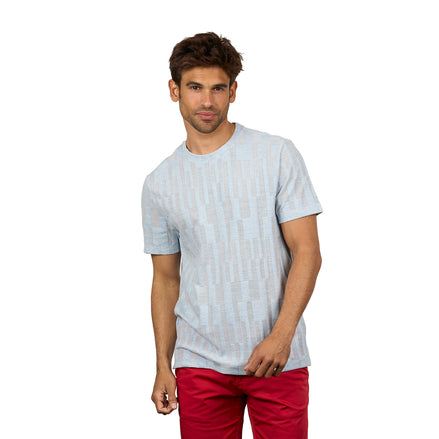Soft Handle Textured T-Shirt - Blue T-Shirts Eight-X