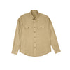 Essential Utility Linen Long Sleeve Button Down Shirt - Olive Button Down Shirts Eight-X