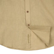 Essential Utility Linen Long Sleeve Button Down Shirt - Olive Button Down Shirts Eight-X