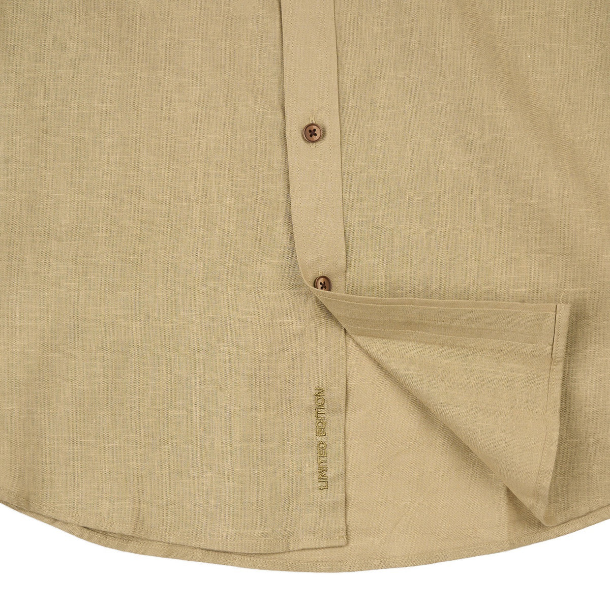 Essential Utility Linen Long Sleeve Button Down Shirt - Olive Button Down Shirts Eight-X