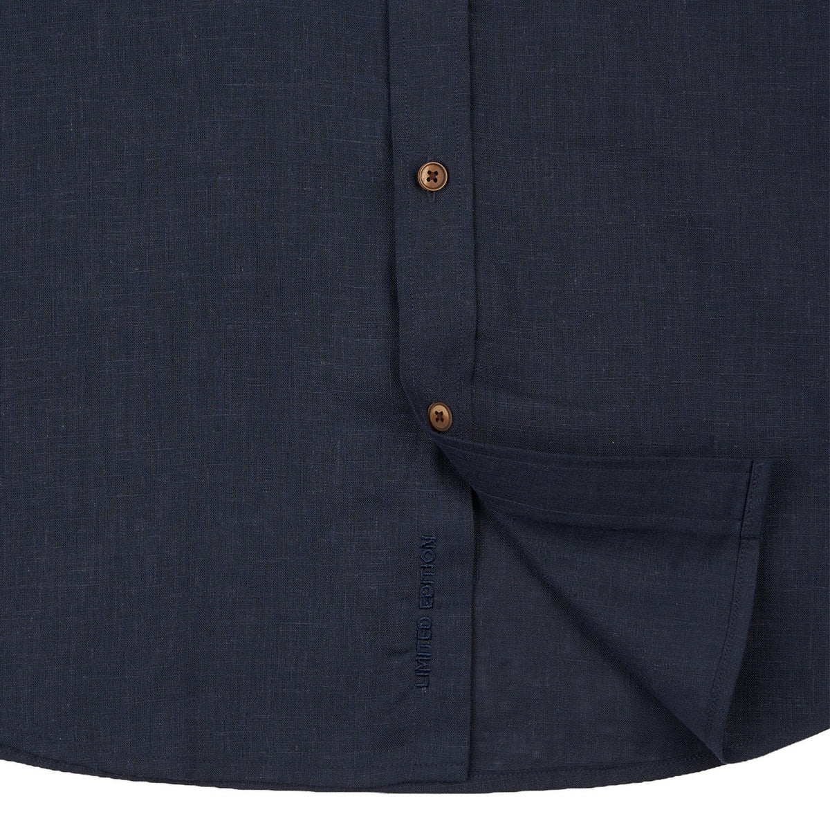 Essential Utility Linen Long Sleeve Button Down Shirt - Navy Button Down Shirts Eight-X