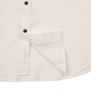 Essential Utility Linen Long Sleeve Button Down Shirt - White Button Down Shirts Eight-X