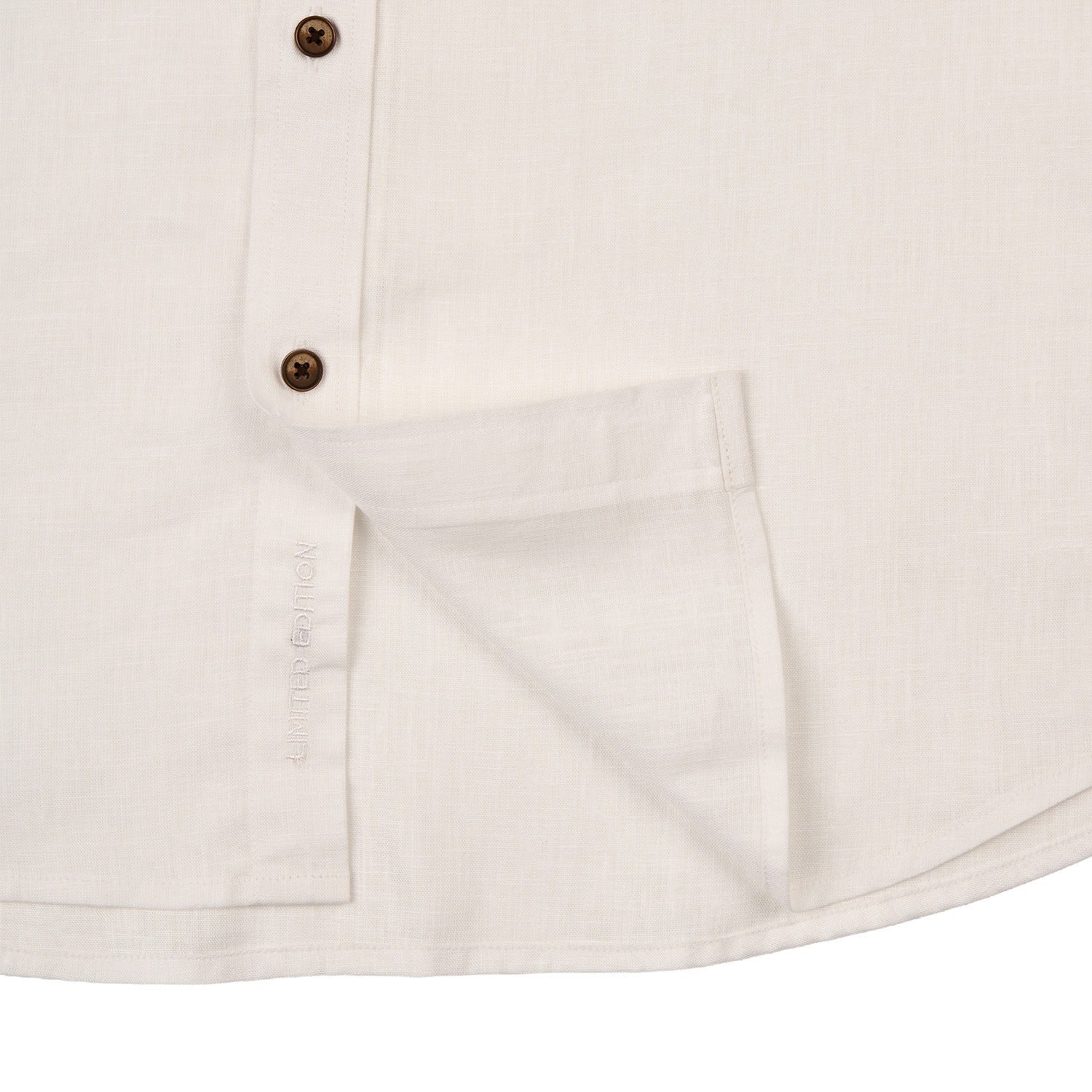 Essential Utility Linen Long Sleeve Button Down Shirt - White Button Down Shirts Eight-X