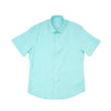 Essential Linen Button Short Sleeve Button Down Shirt - Turquoise Button Down Shirts Eight-X