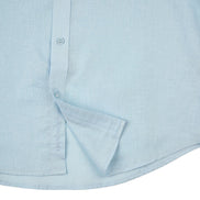 Essential Linen Button Short Sleeve Button Down Shirt - Light Blue Button Down Shirts Eight-X