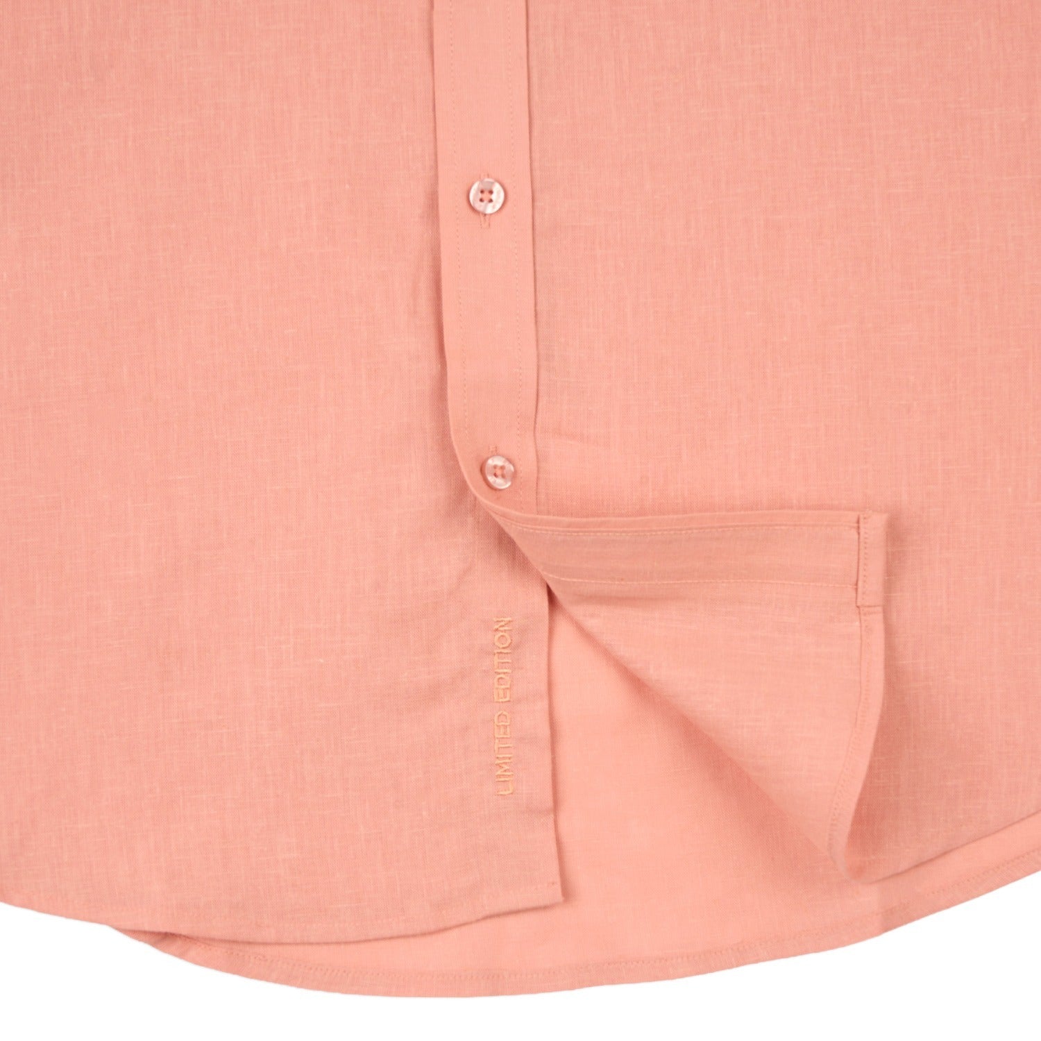 Essential Linen Button Short Sleeve Button Down Shirt - Orange Button Down Shirts Eight-X
