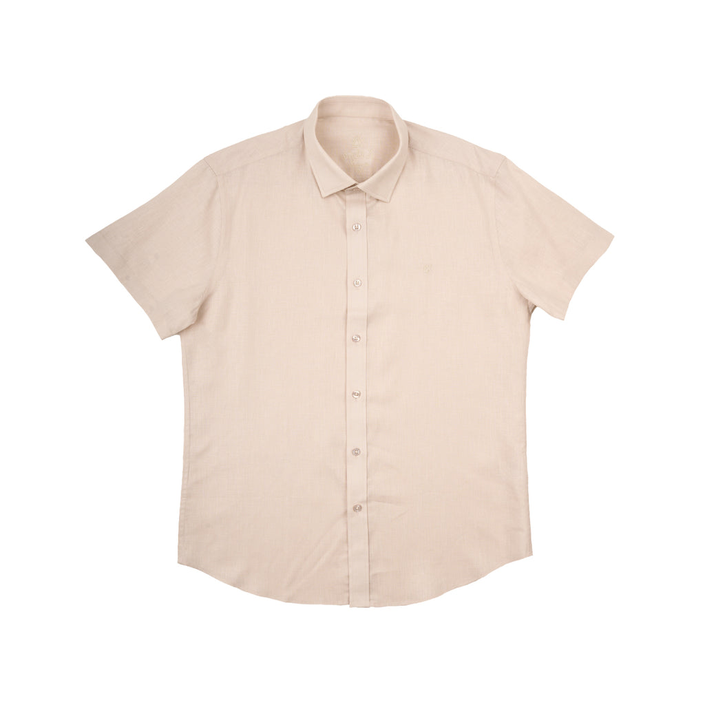beige dress shirts for men Essential Linen Button Short Sleeve Button Down Shirt
