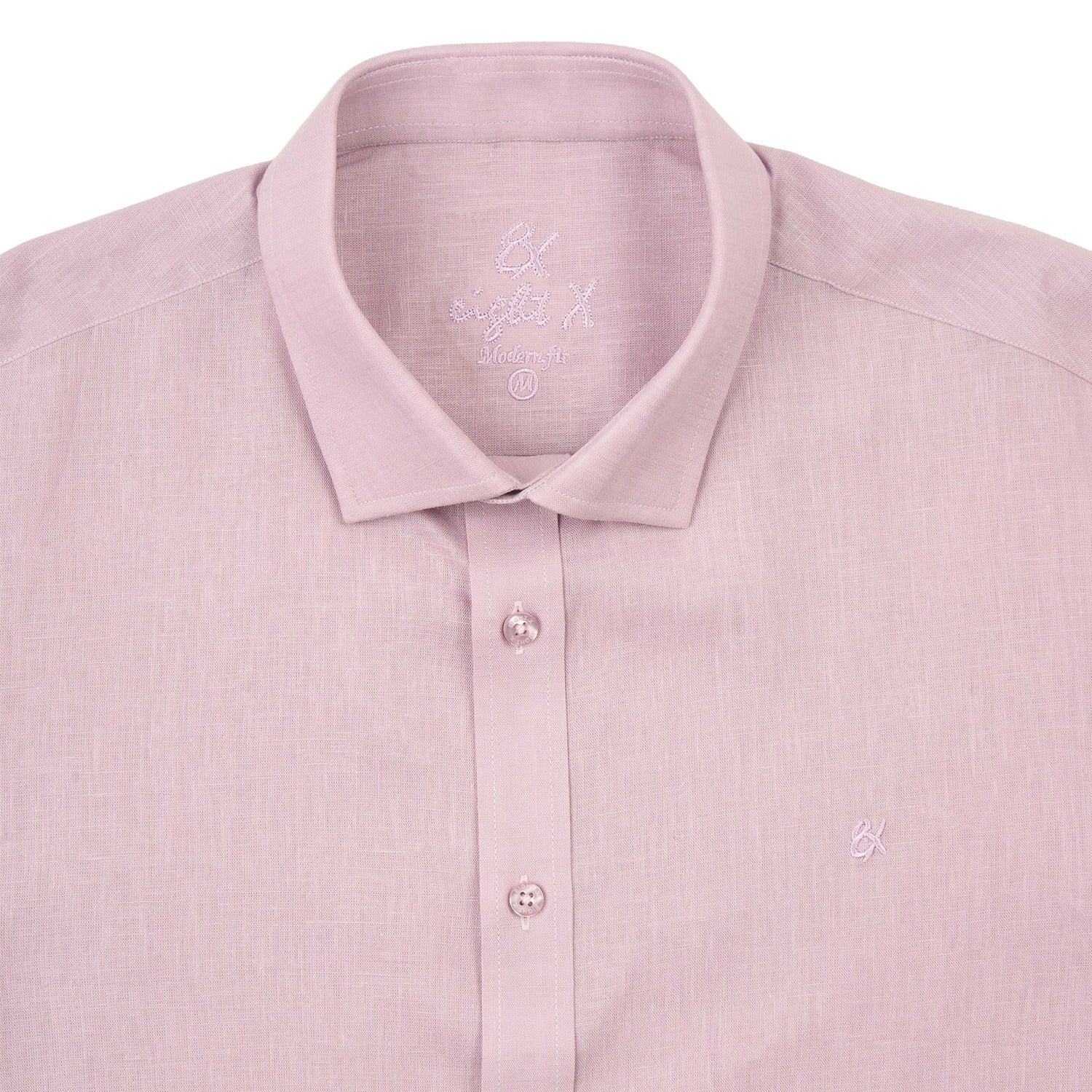Essential Linen Long Sleeve Button Down Shirt - Lilac Button Down Shirts Eight-X