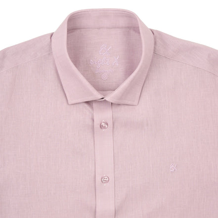 Essential Linen Long Sleeve Button Down Shirt - Lilac Button Down Shirts Eight-X