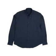 Essential Linen Long Sleeve Button Down Shirt - Navy Button Down Shirts Eight-X