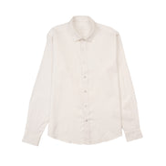 Essential Linen Long Sleeve Button Down Shirt - White Button Down Shirts Eight-X