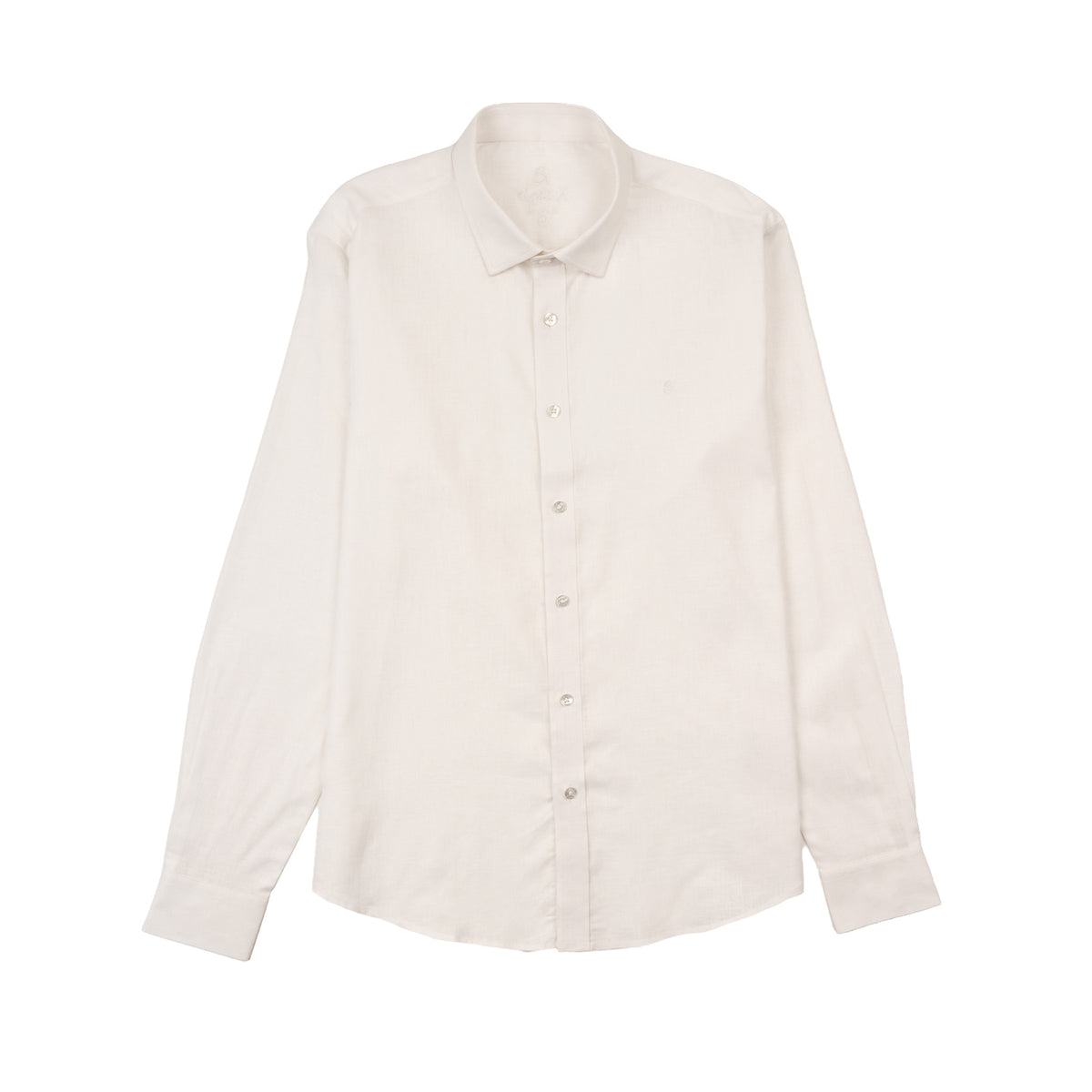 Essential Linen Long Sleeve Button Down Shirt - White Button Down Shirts Eight-X