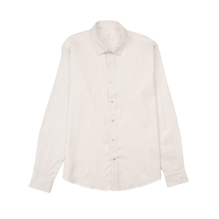 Essential Linen Long Sleeve Button Down Shirt - White Button Down Shirts Eight-X